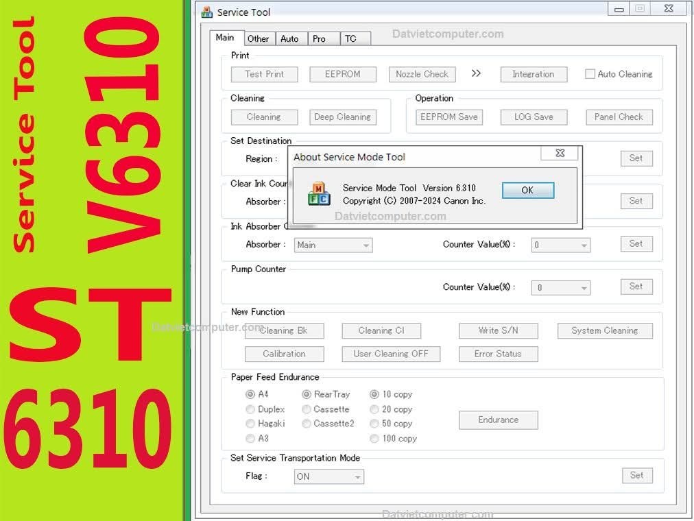 💯 CANON PRINTER RESETTER SERVICE TOOL V6310