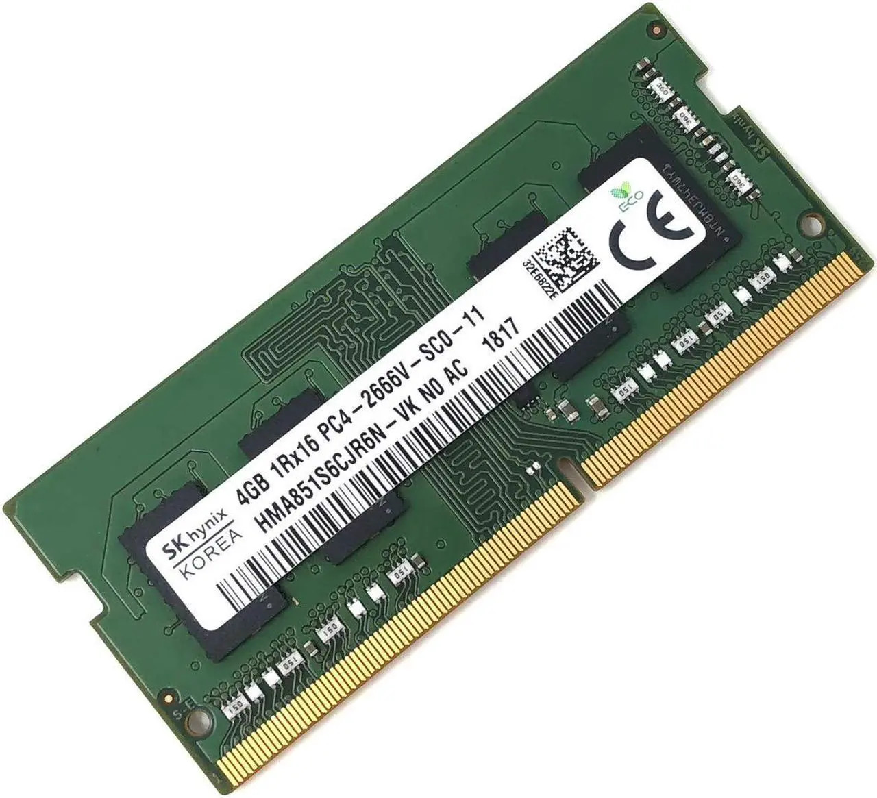 SK HYNIX 4GB DDR4 AT 2666MHZ 260PIN SDRAM SODIMM LAPTOP MEMORY - GREEN