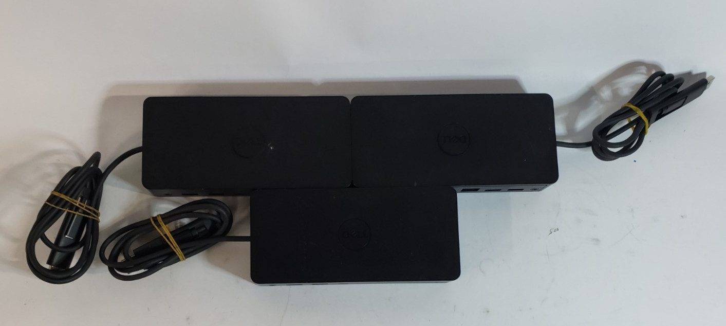 Used Lot of 3 Dell D6000 USB-C Docking Stations Tested and Working