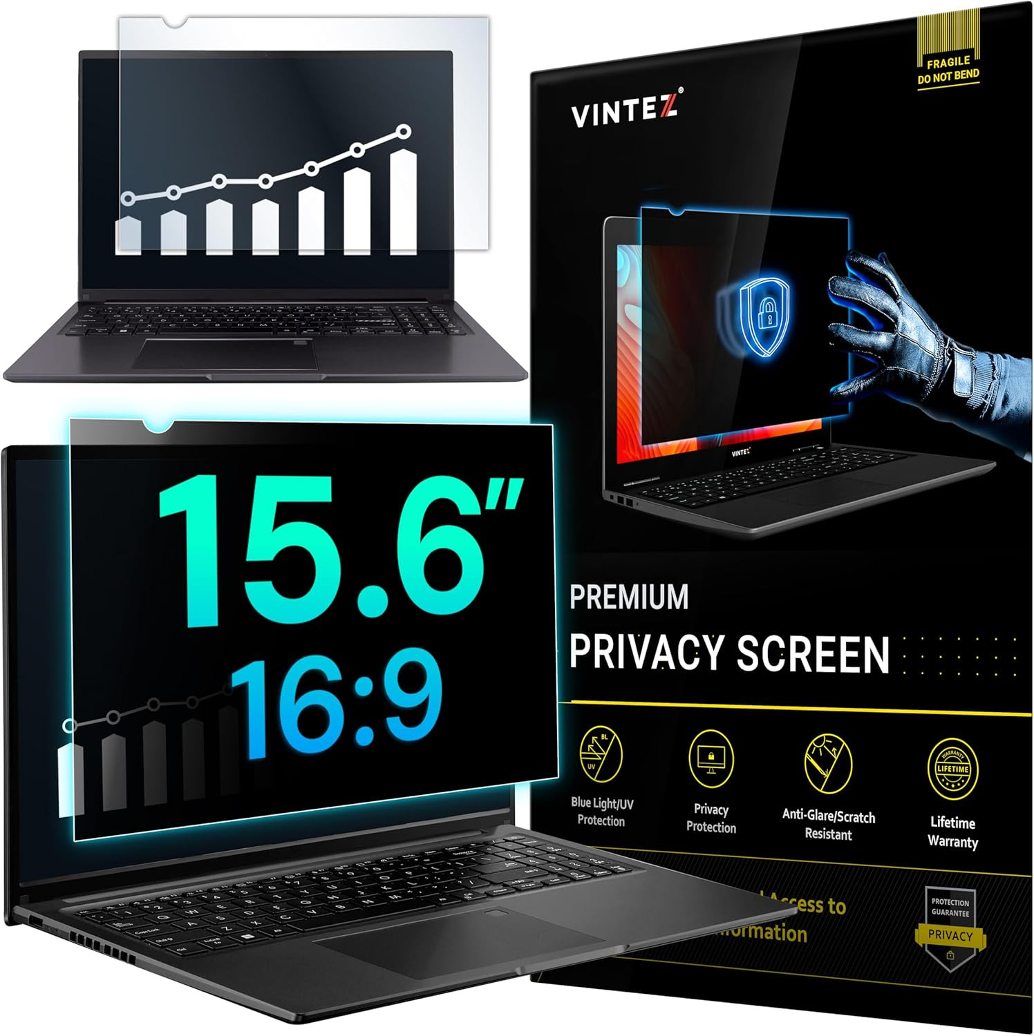 Filtro de Privacidad 15.6'' 16:9 para Monitor y Laptop - Antirreflejo