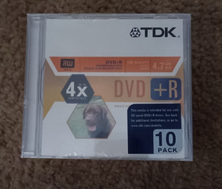 TDK +R DVD Recordable 4X 120 Minute Video 4.7 GB 10 Pack
