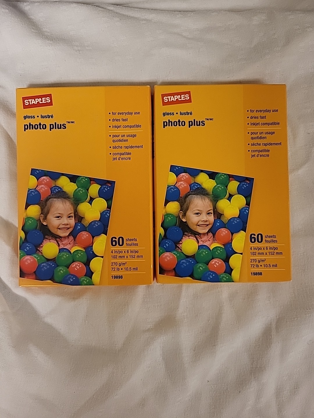 Lot Of 2 Staples 60 Count Photo Plus Gloss Paper 4 x 6 in New inkjet compatible