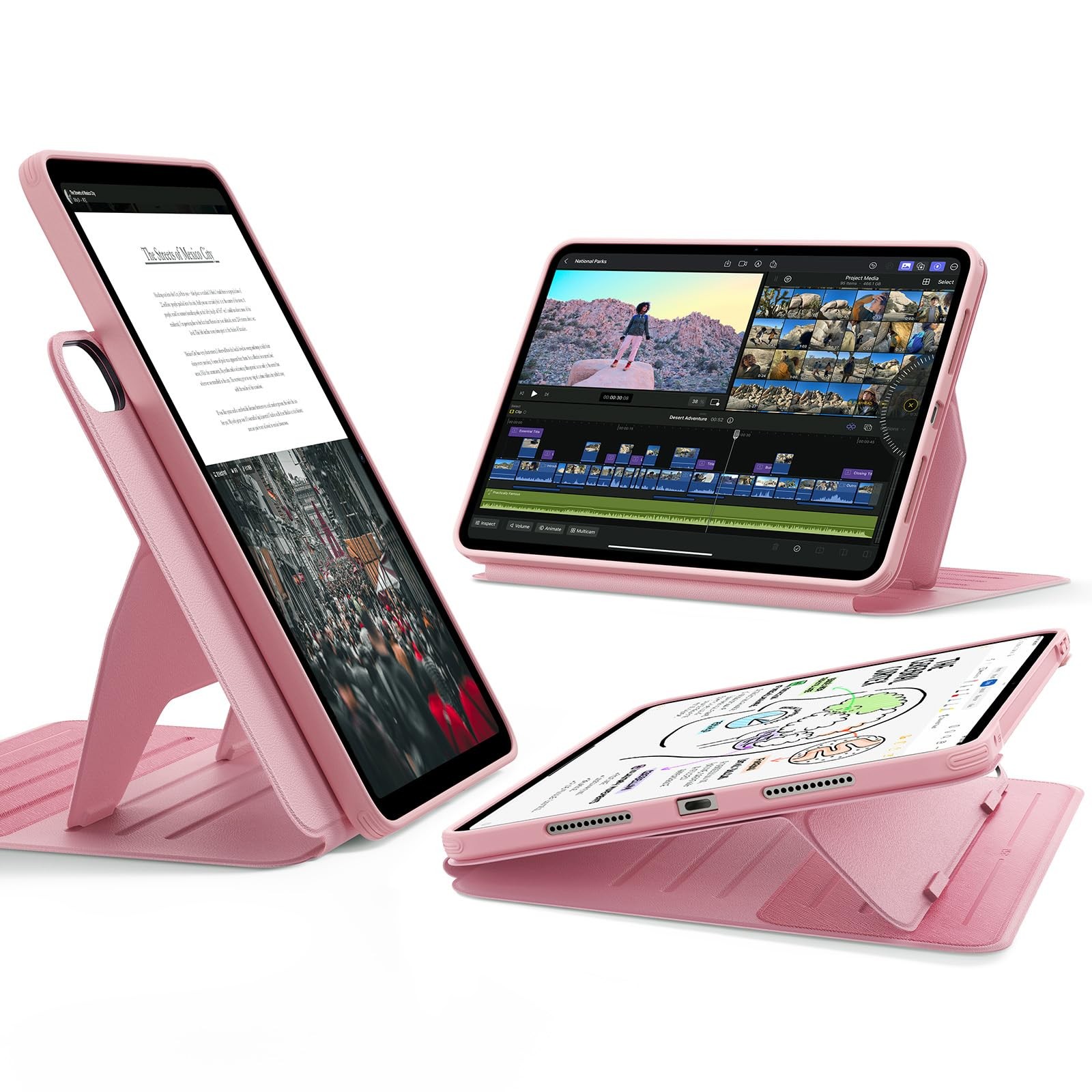ESR iPad Air 11 M4 M3 M2 10.9 5th 4th Gen Case Pink Magnetic Stand Cover