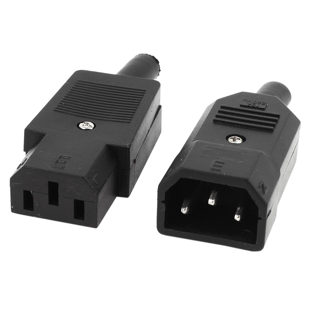 1Pair IEC320 C14 to C13 Socket Power Adapter AC 250V 10A