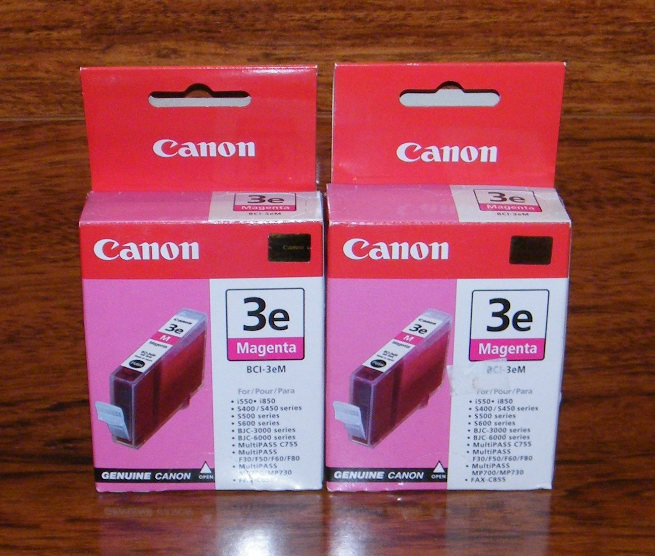 2 Genuine Canon (BCI-3eM) Magenta/Color Ink Cartridge (4481A003) Sealed In Box 