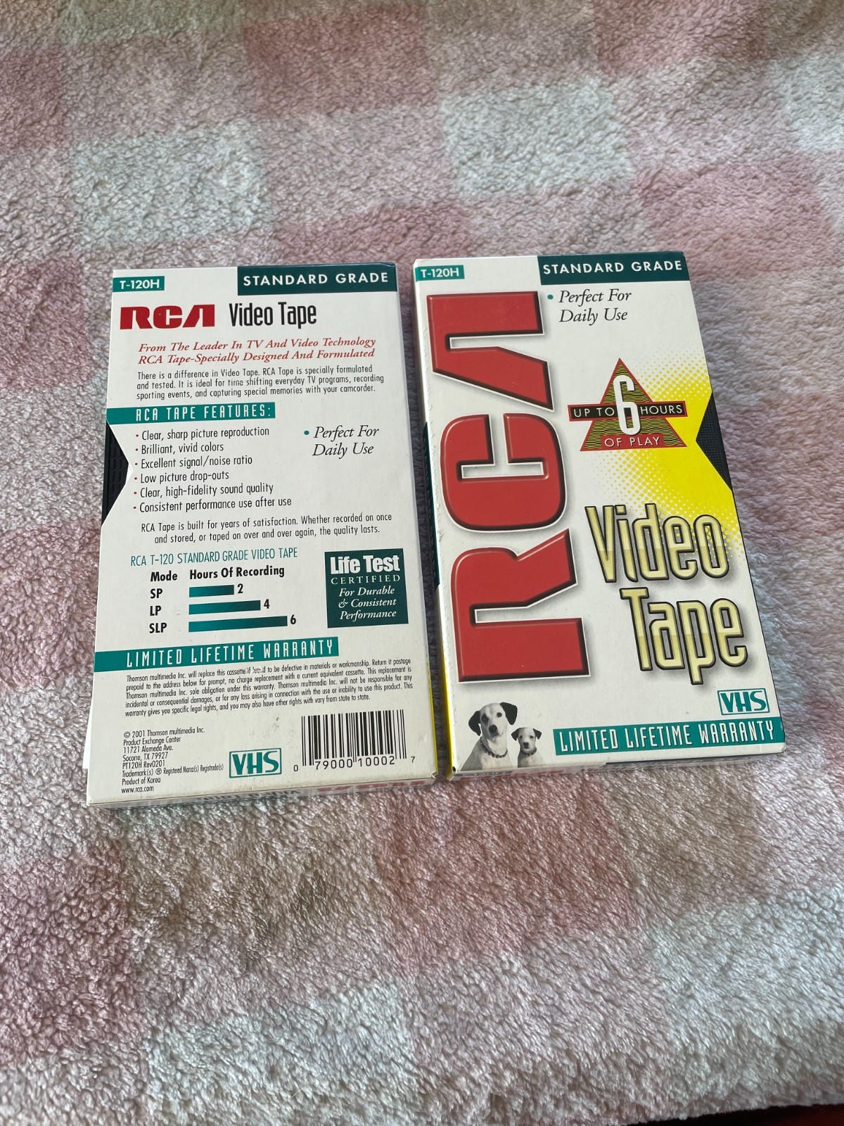 RCA T-120H Standard Grade VHS Video Tape 2 Pack New 6 Hour Play T120H