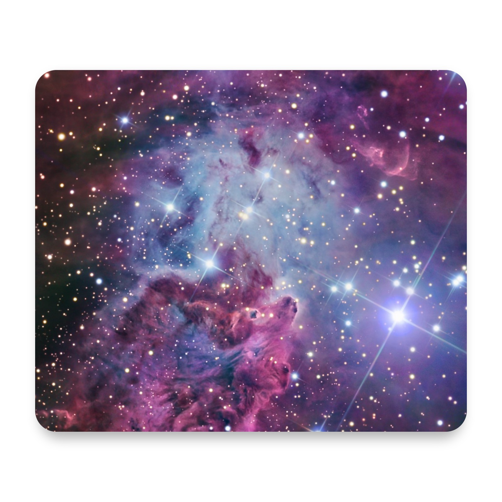 Fox Fur Cosmic Space Nebula Pink Purple Galaxy Stars Mouse Pad 9.25x7.75
