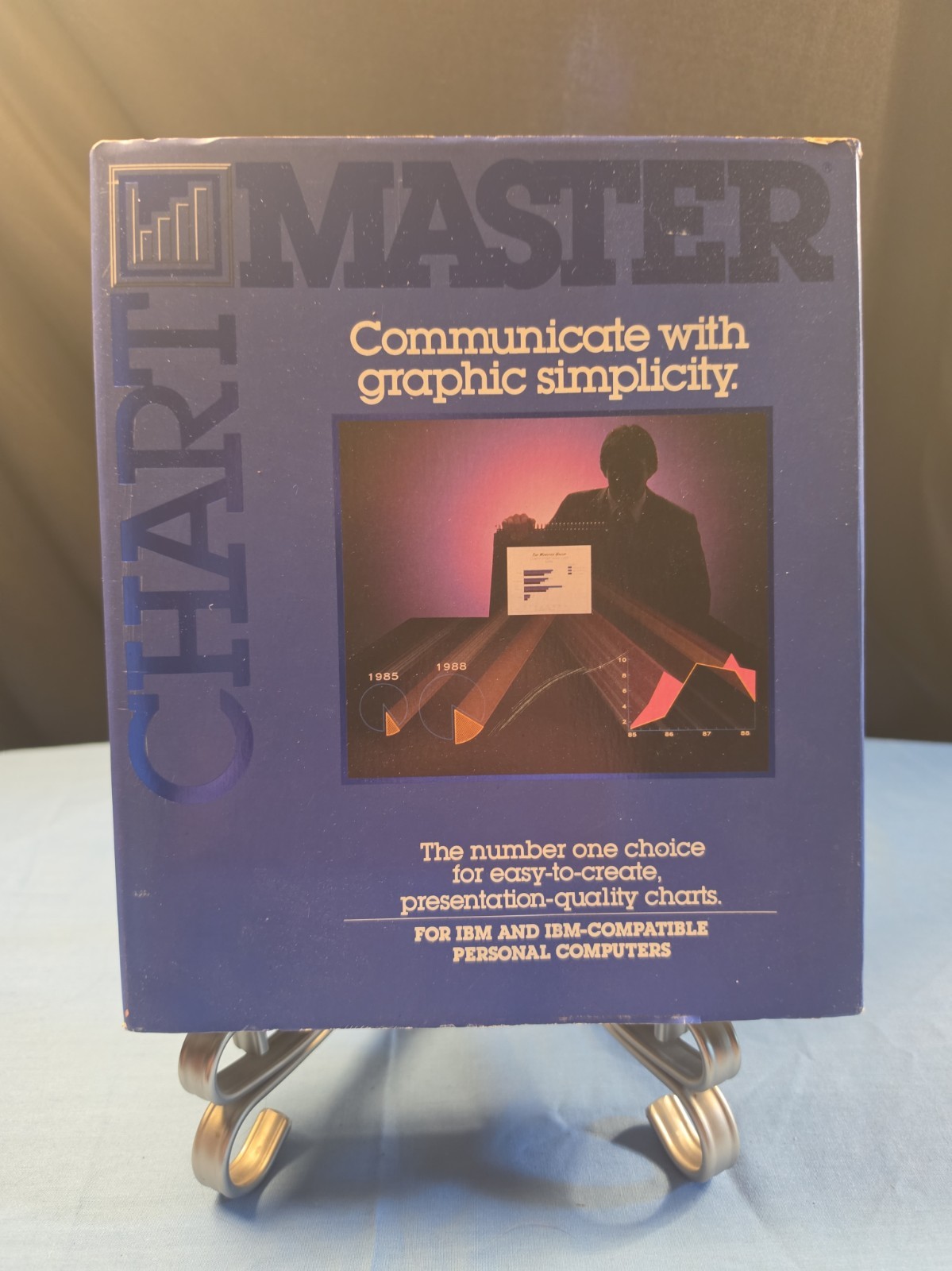 Vintage Chart-Master IBM PC Software (1985) COMPLETE IN BOX CIB Decision...