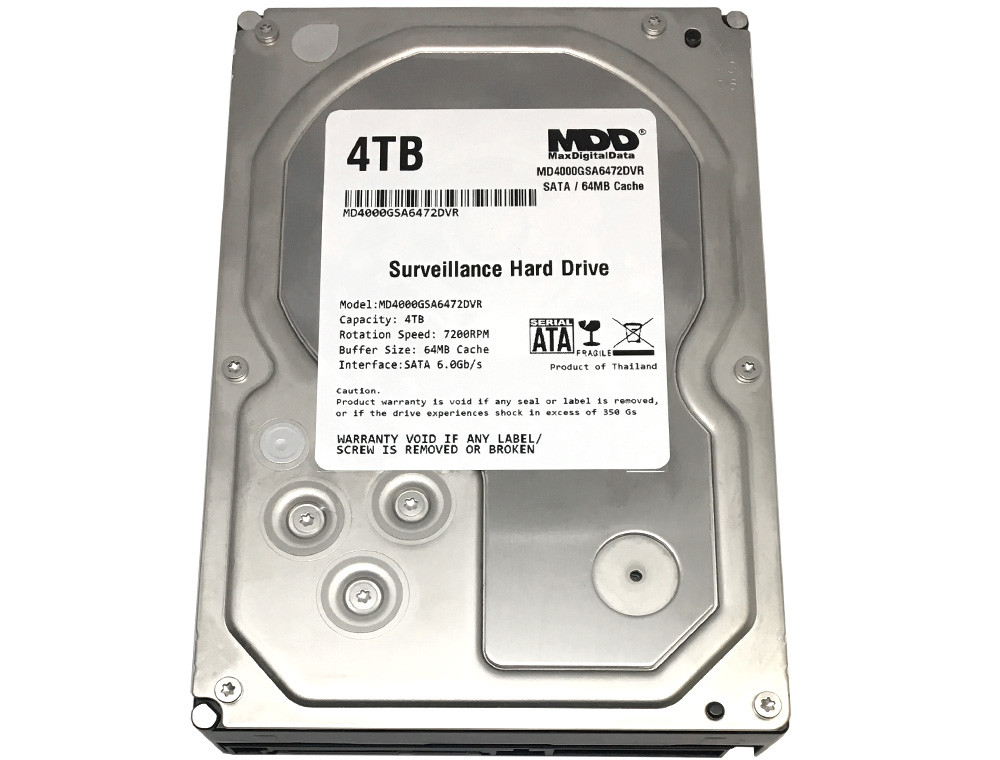 MaxDigitalData 4TB 7200RPM 64MB Cache SATA 6.0Gb/s 3.5" Surveillance Hard Drive