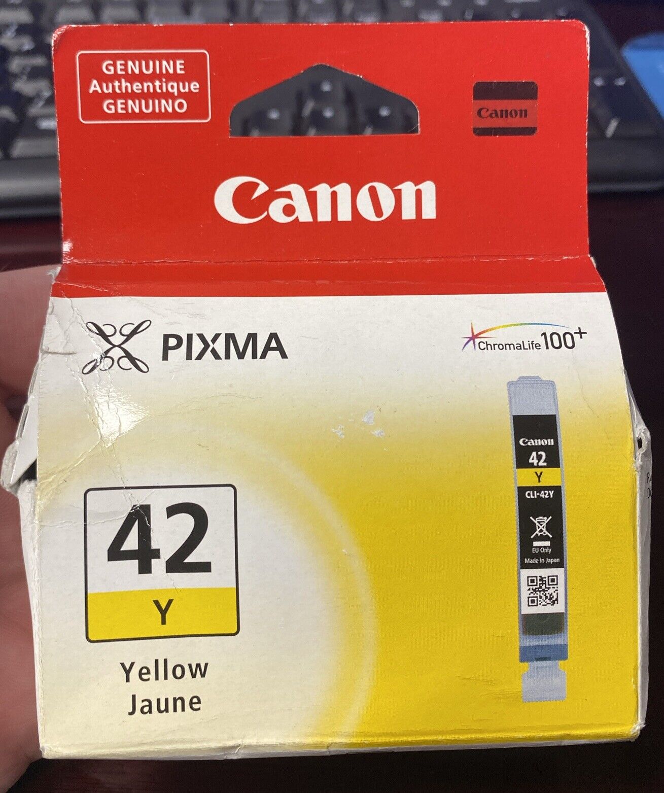 Genuine  Canon - CLI-42Y Yellow Ink Cartridge New Sealed Box
