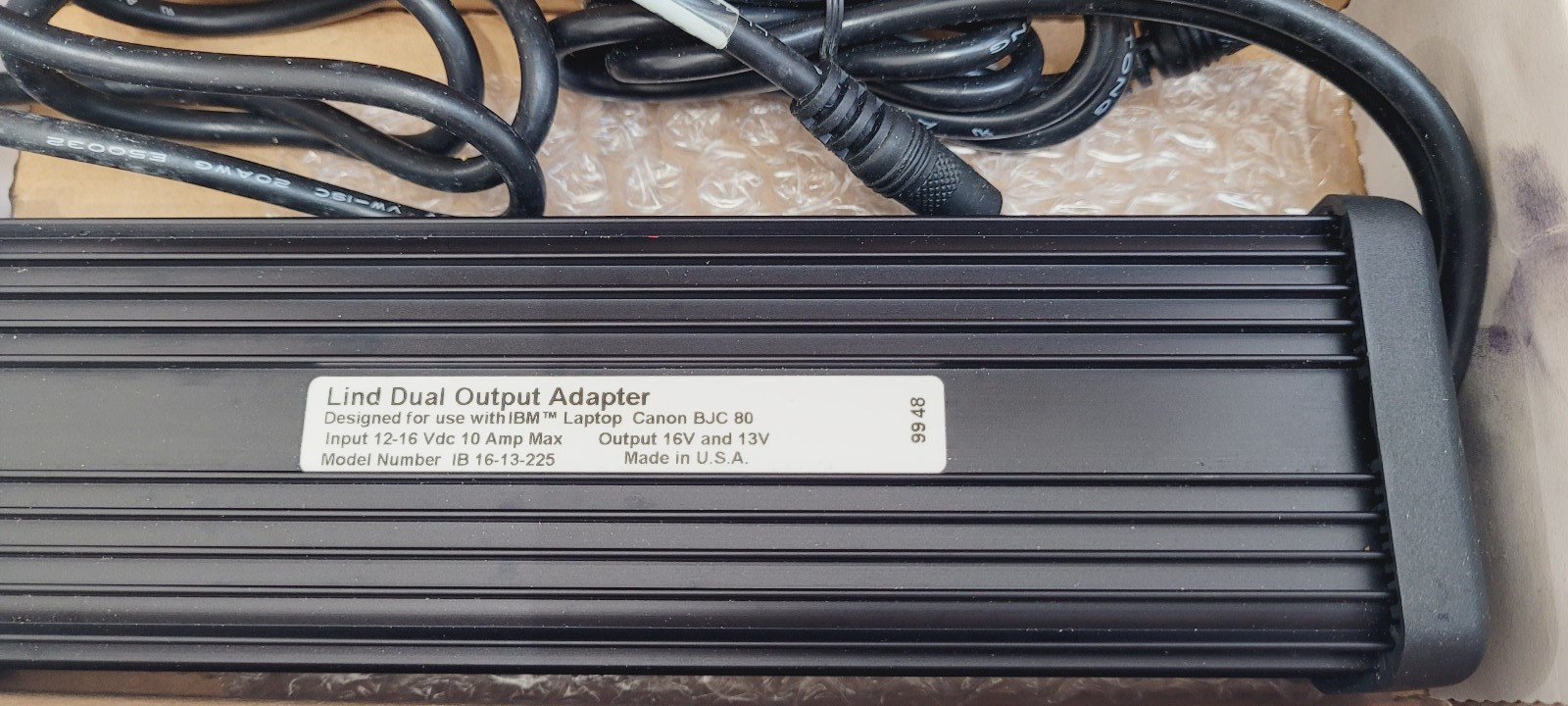 LIND DUAL OUTPUT Adapter FOR IBM LAPTOP CANON INPUT 12-16 MOBILE POWER SOLUTIONS