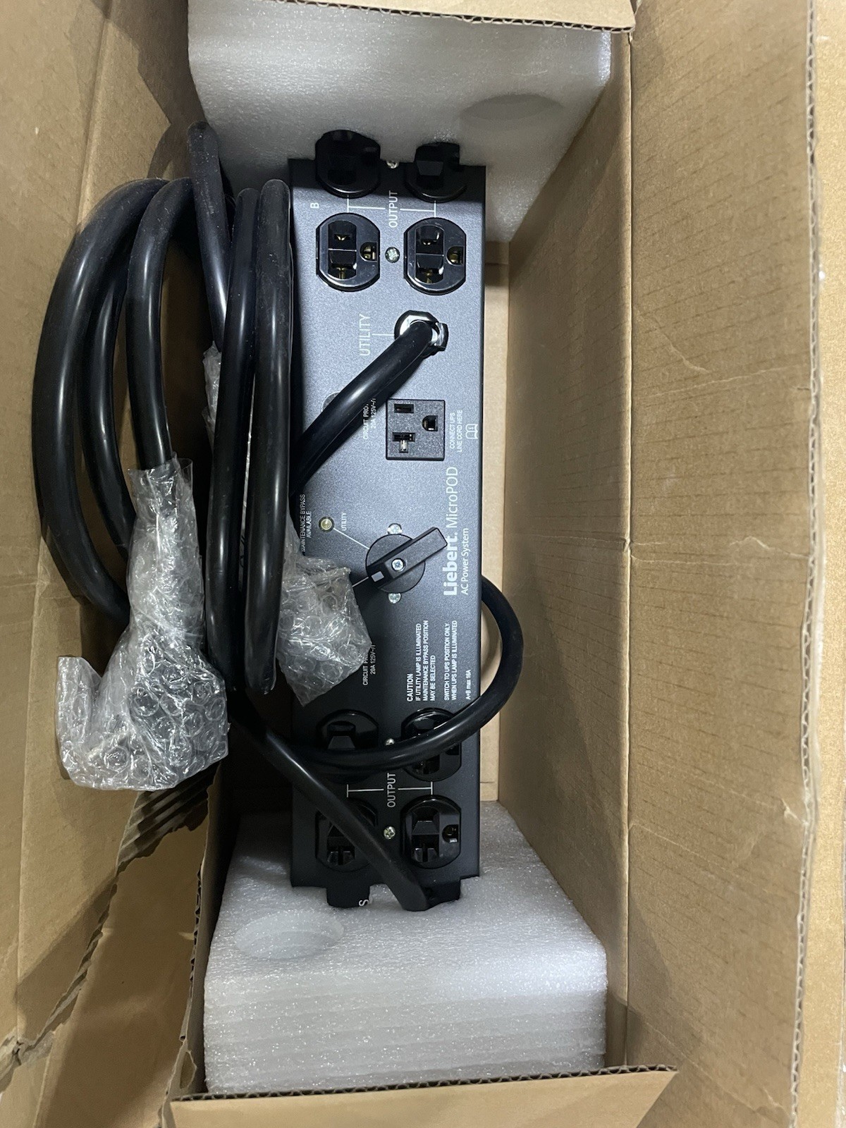 Leibert Vertiv MicroPOD MP@-115A Maintenance Bypass Switch 2U 120V 15A UPS PDU