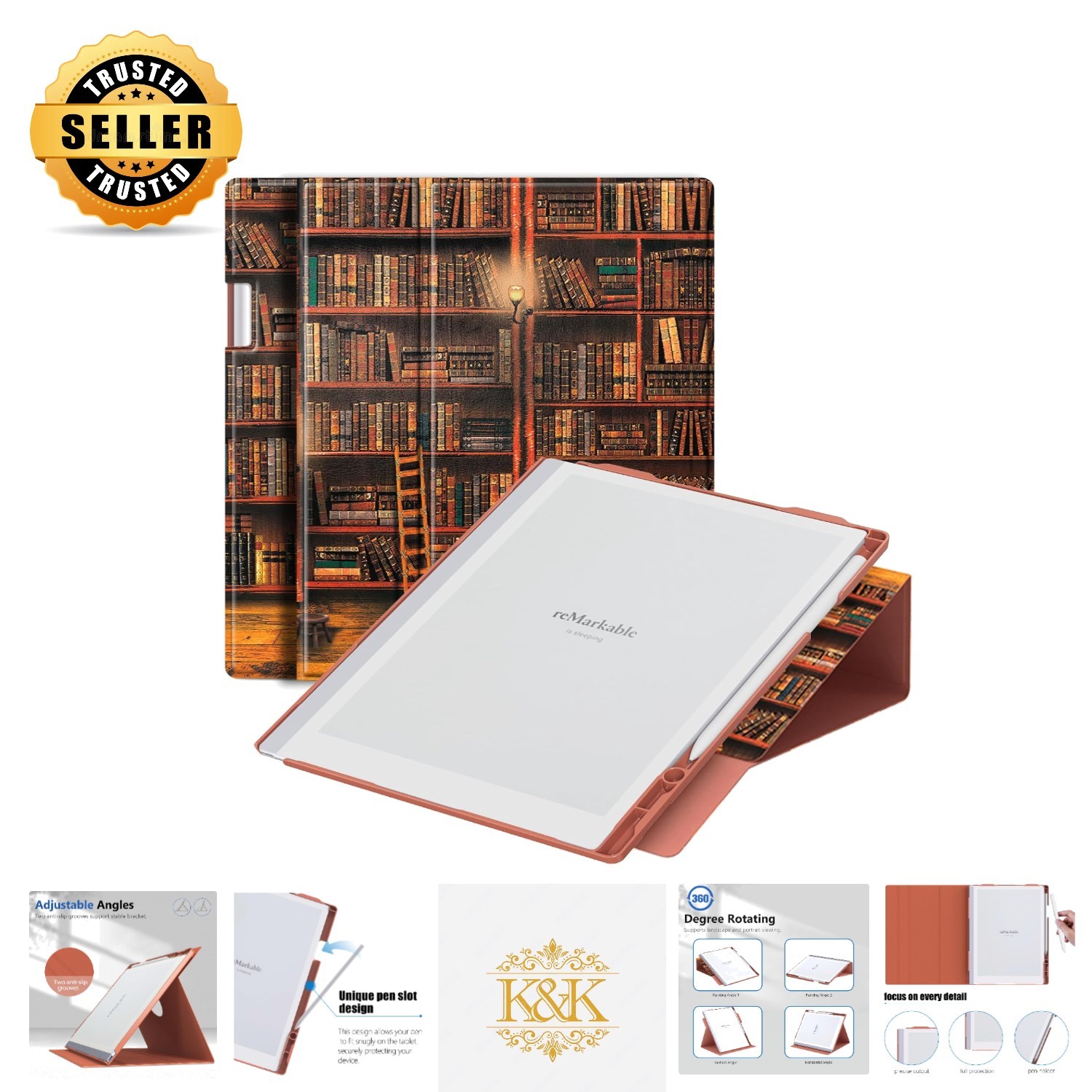 Elegant Multi-Viewing Folio Case with Pen Holder for Remarkable 2 Tablet 10.3"