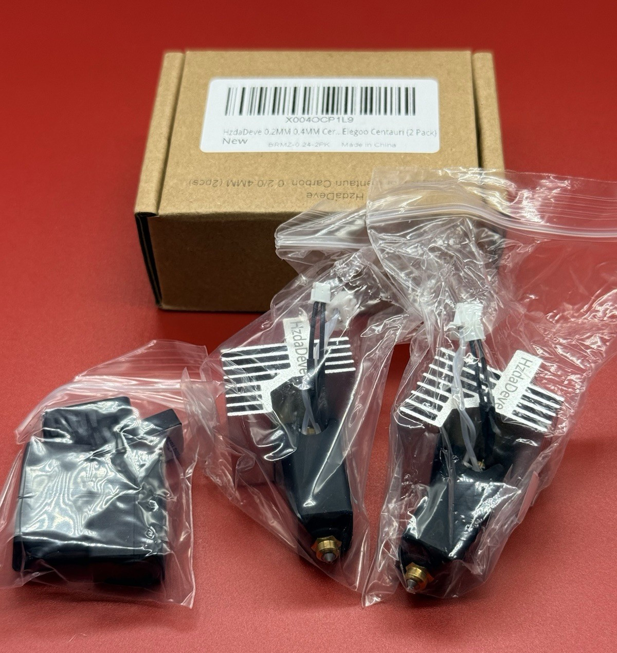 HzdaDeve 0.2mm 0.4mm Hotend Kit 2PK For Elegoo Centauri Carbon Ceramic Nozzle