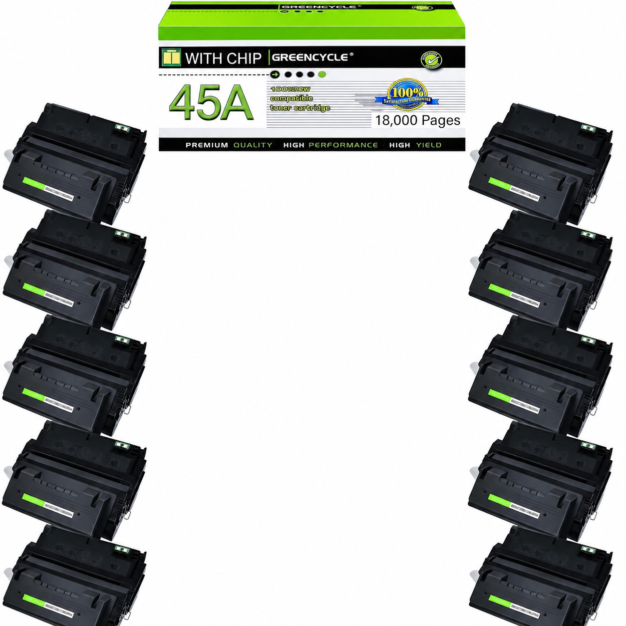 GREENCYCLE 10PK Q5945A 45A Toner Cartridge Fit For HP 45A 4345x 4345xs MFP M4345