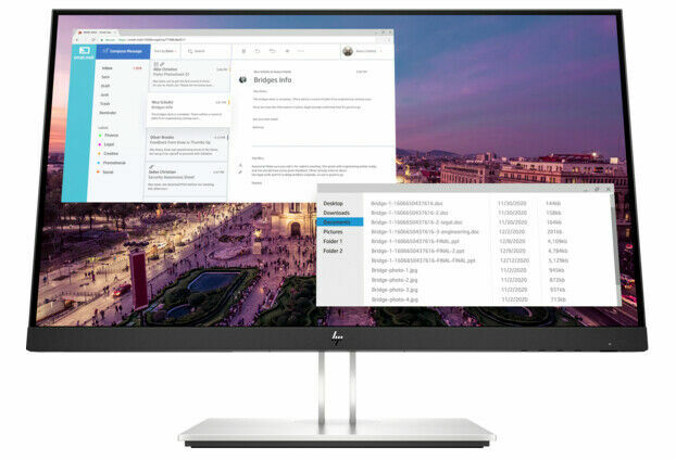 HP E23 G4 23" FHD IPS Monitor 1920x1080 HDMI DisplayPort VGA USB Hub New in Box