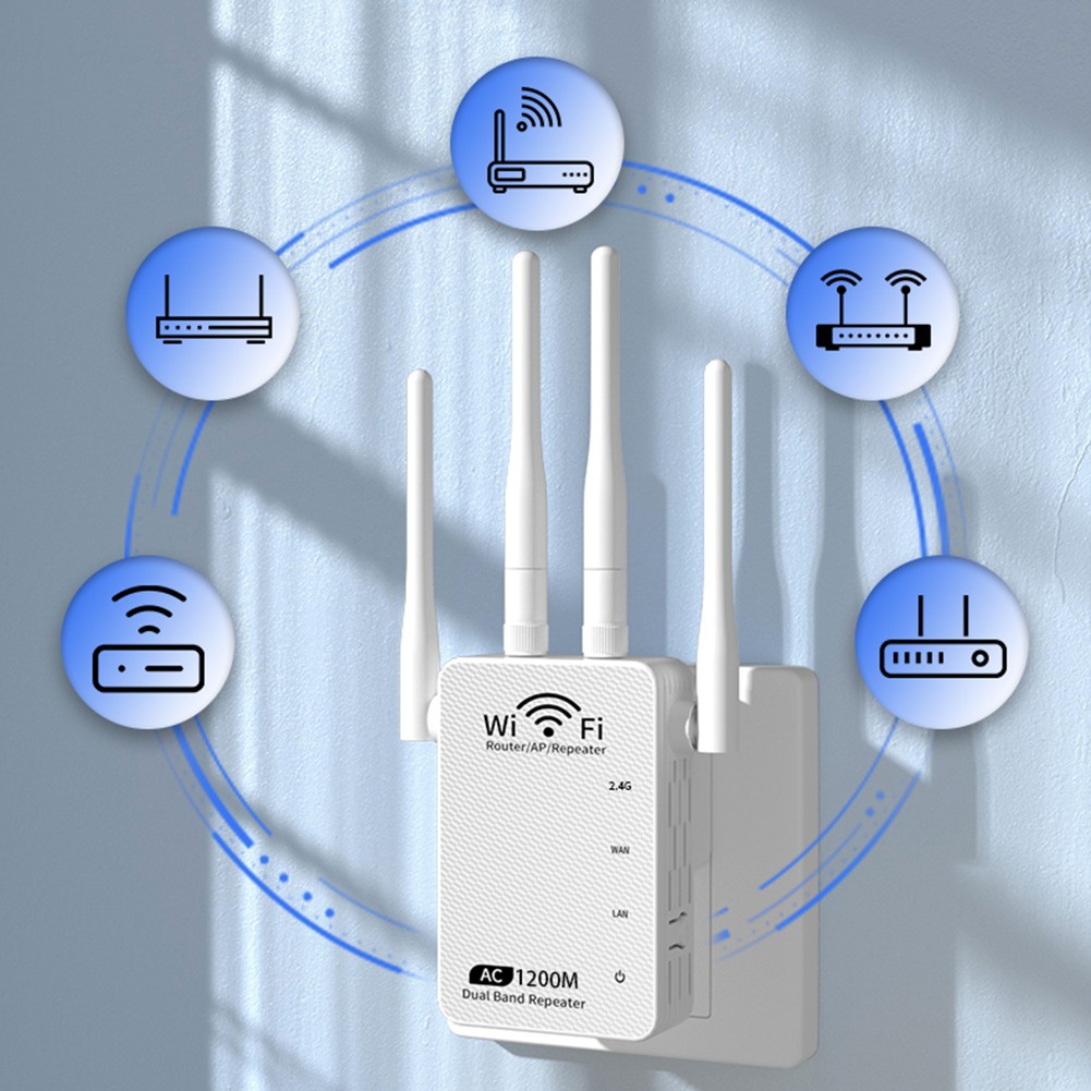 1200Mbps Extensor de rango WiFi Amplificador de Internet Amplificador de señal
