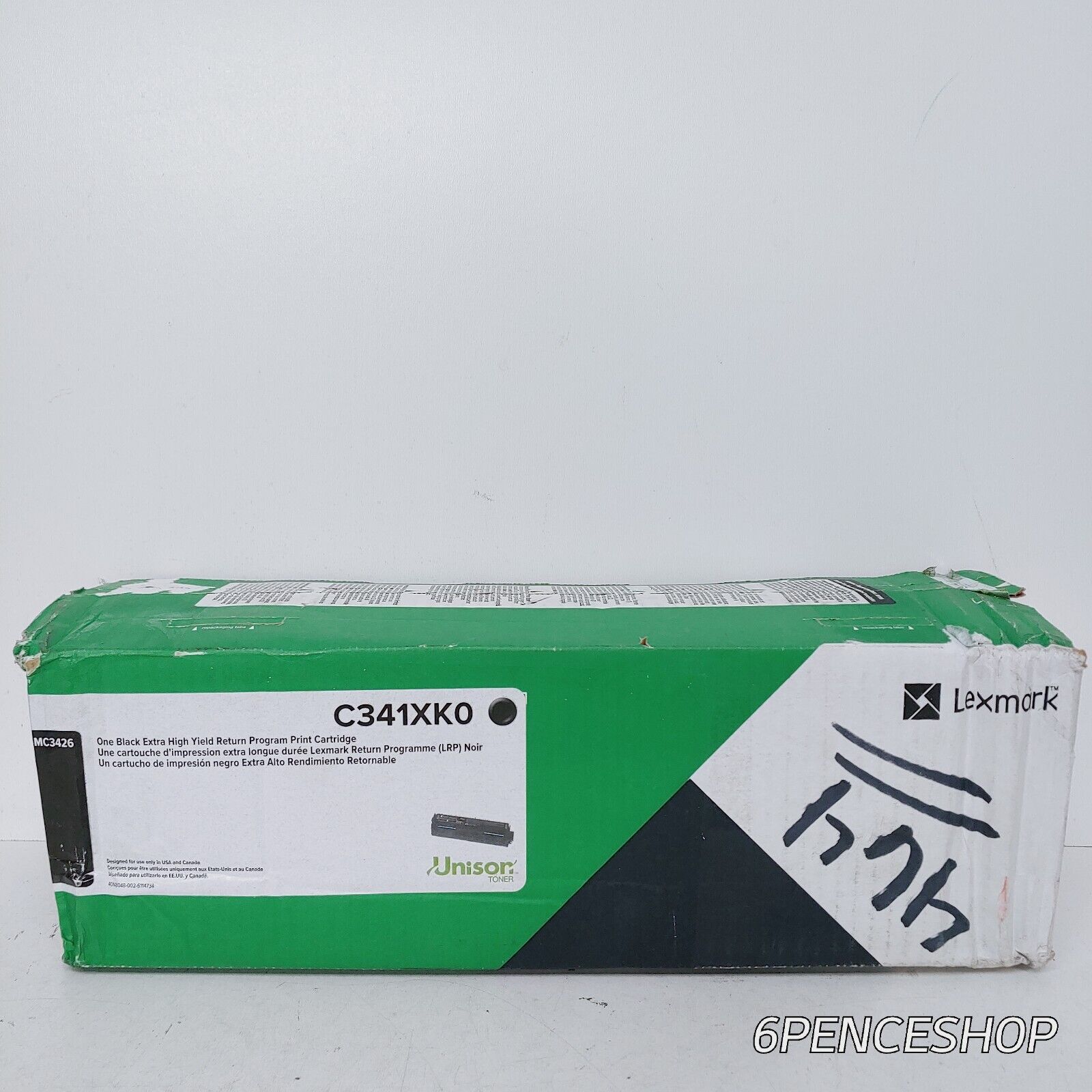 *Deformed Box* Lexmark C341XK0 Black Extra High Yield Toner Cartridge