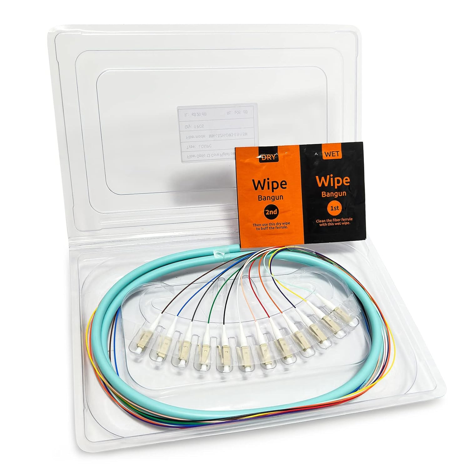 1.5m (5ft) LC UPC 12 Fibers Multimode Bunch OM3 50/125 LC-UPC Fiber Pigtail