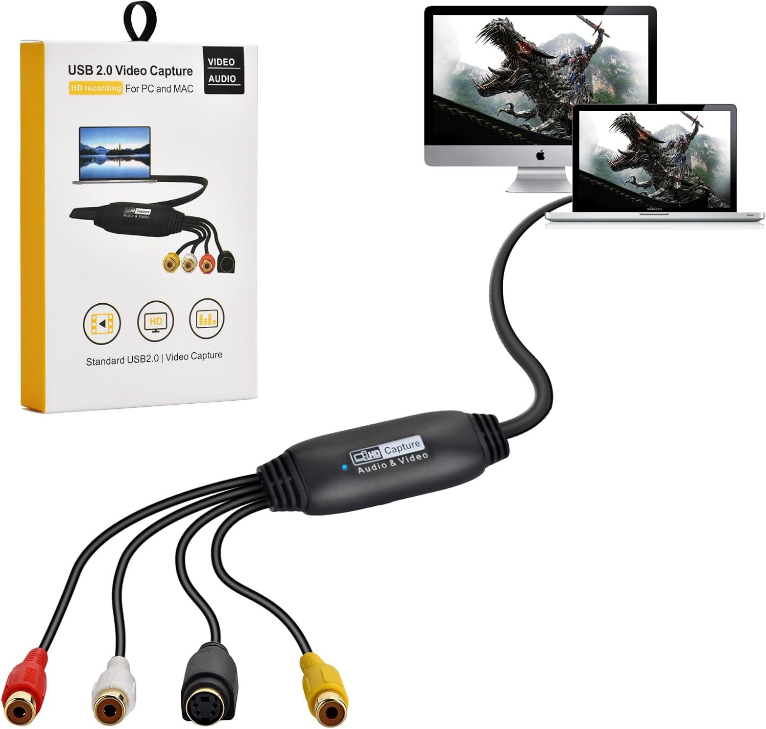 VHS to Digital Converter,Video Capture Card USB 2.0 Video Capture Card Device