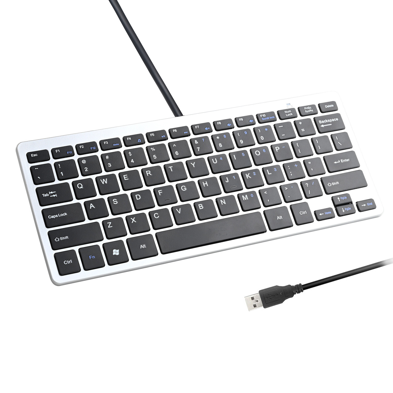 Mini Slim 78 Key USB 2.0 Wired Compact Thin Keyboard for Desktop Laptop PC Mac