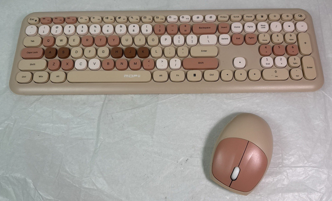 Mofii Sweet Retro Colorful Keyboard & Mouse Combo Wireless Mixed Chocolate