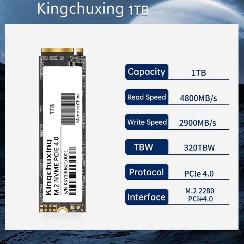 1TB Internal Gaming SSD For PS5 PCIe 4x4 NVMe 5200MBS Solid State Drive