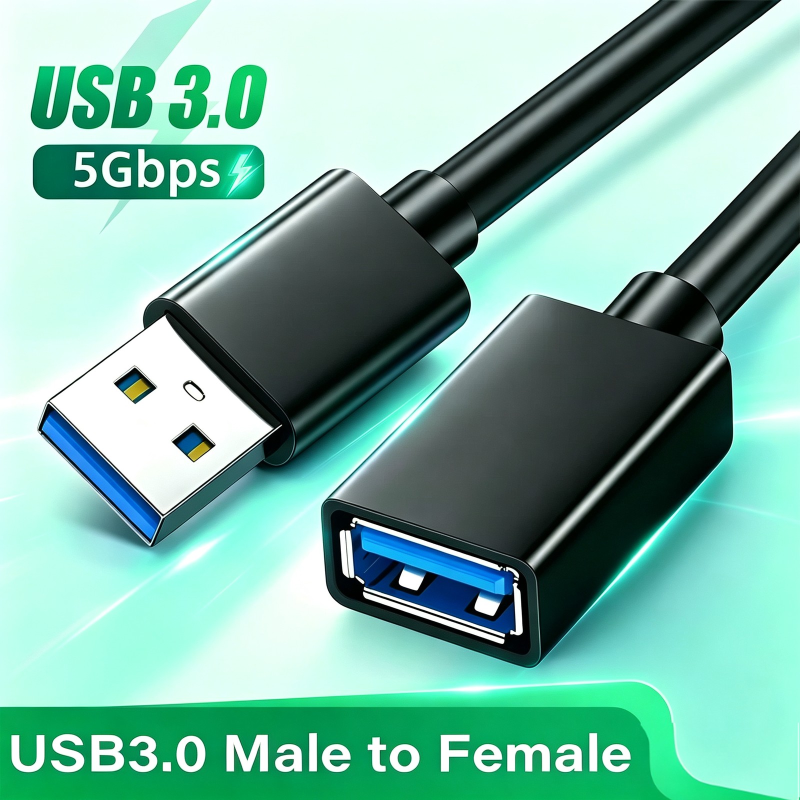 USB 3.0 Extension Cable High Speed Extender Cord Adapter Type A Male to Female