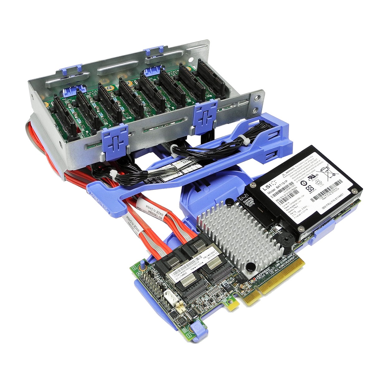 IBM ServeRAID M5015 6Gb/s RAID Controller 46C8927 +BBU + Cables + Backplane