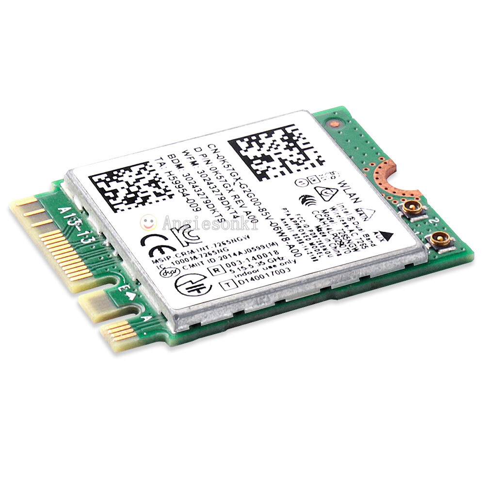 Intel Dual Band Wireless-AC 7265 7265NGW 802.11ac 867m 2x2 Wifi BT4.0 NGFF Card