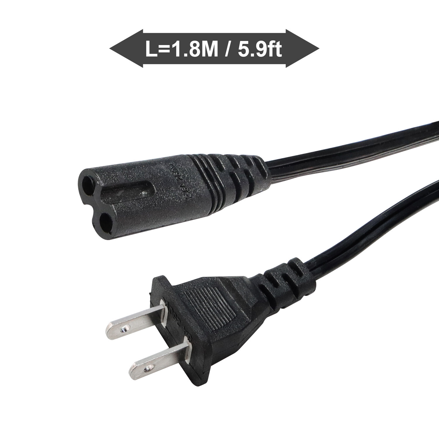 1US 2 Prong 2 Pin AC Power Cord Cable Charge Adapter for PC Laptop PS3 PS2 Slim