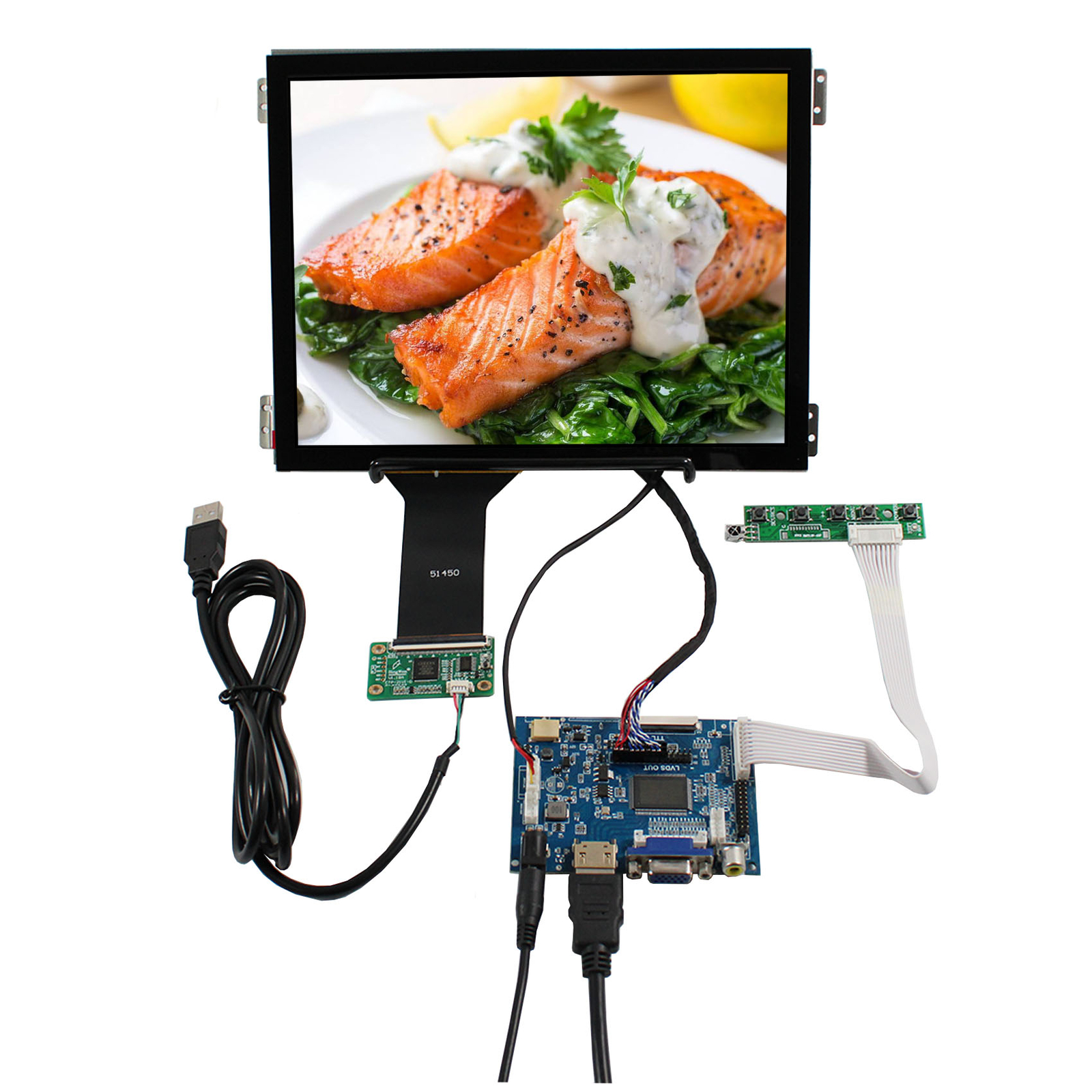 HD VGA AV LCD Controller Board 10.4 inch Replace G140X1 Capacitive Touch LCD