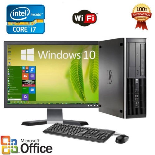 Clearance Fast HP Desktop computer PC i7 8/16GB RAM Win 10 LCD + KB + MS