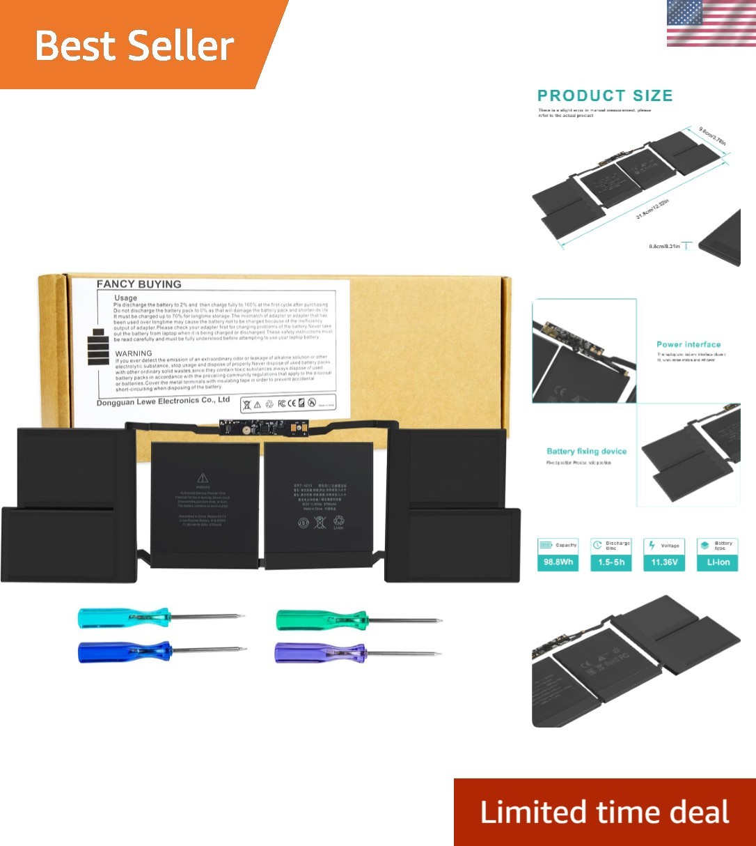 High-Performance A2113 A2141 Laptop Battery - MacBook Pro 16-inch Replacement