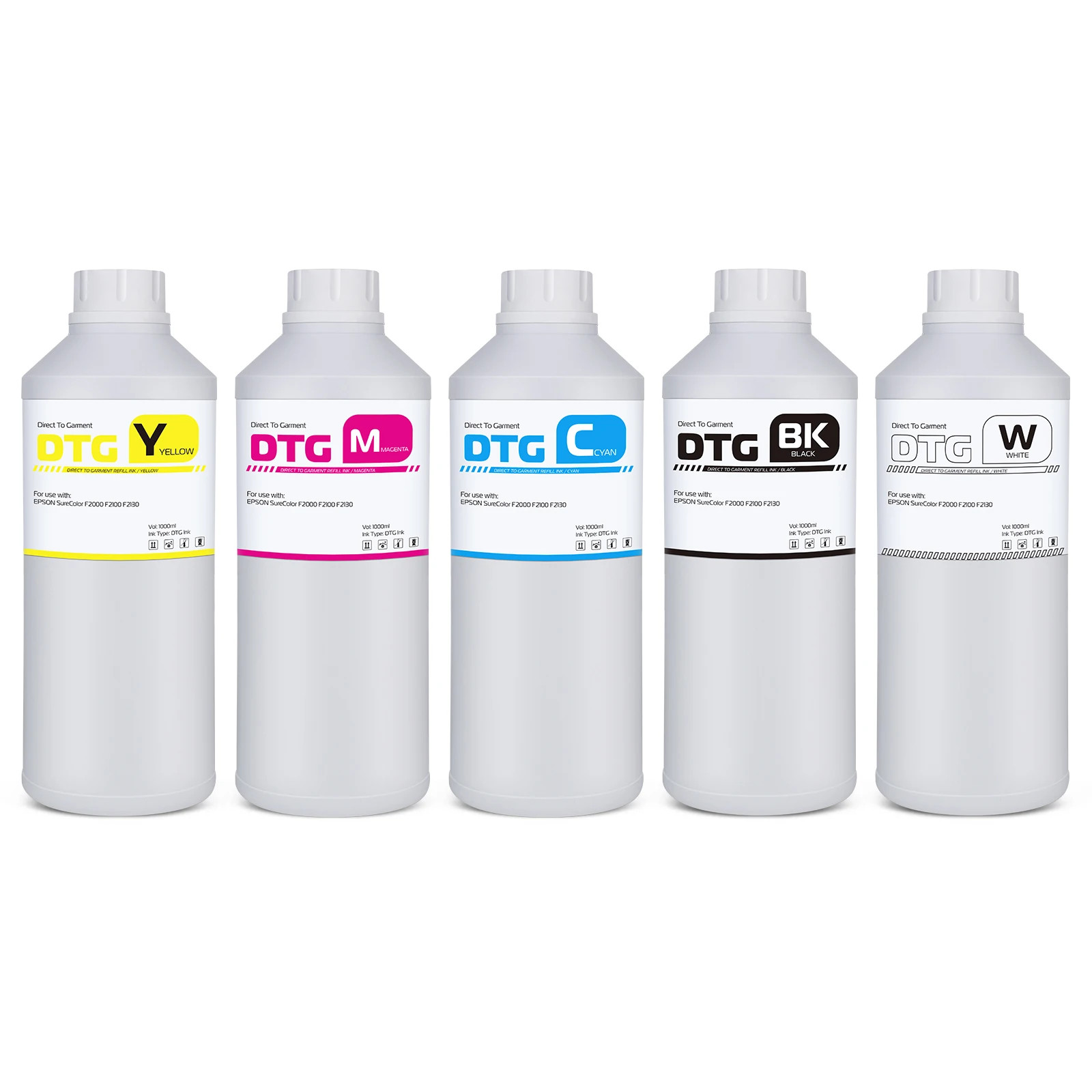 DTG Textile Pigment Ink for EPSON 1390 1400 1430 R2000 4880 F2000 Machine 1set