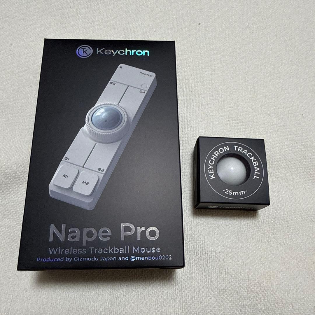 Keychron Nape Pro Wireless Trackball Mouse White + Extra 25mm Trackball New