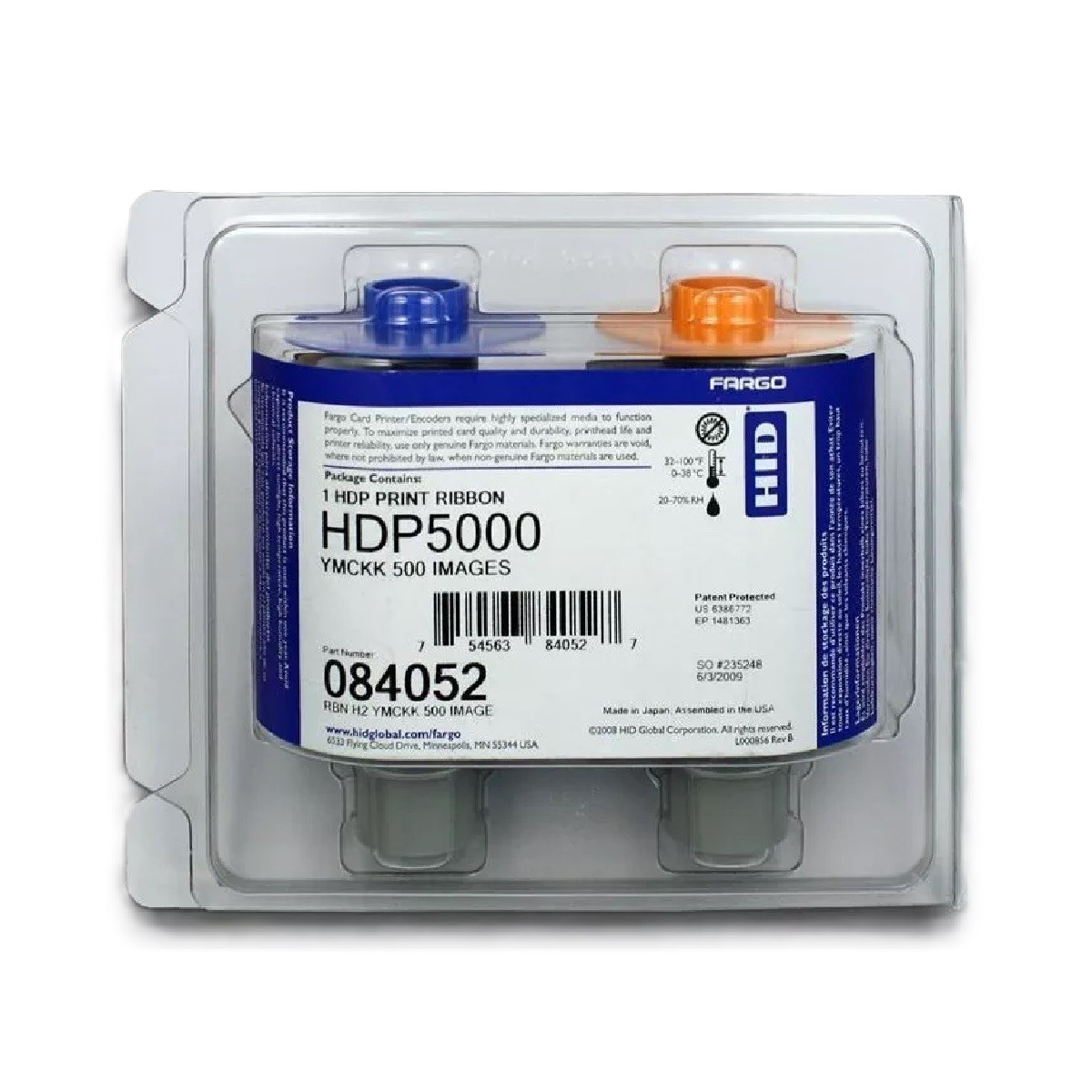 Fargo YMCKK Full-Color Ribbon with Black Resin Panels for HDP5000 Printers