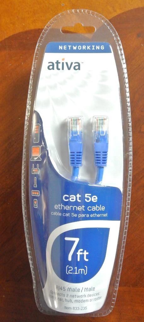 Ativa Cat 5e RJ45 Ethernet Cable 7ft 21m Networking Cable Male / Male 833-235