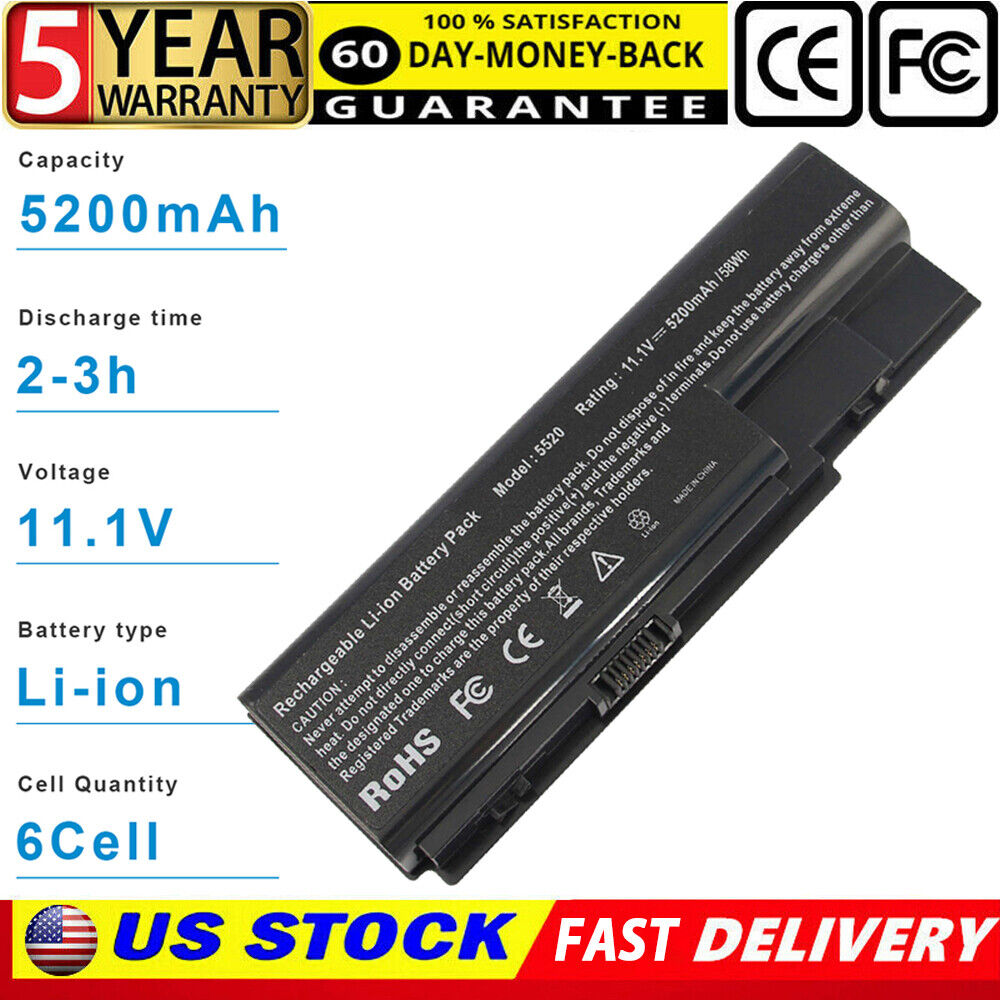 Battery AS07B41 AS07B31 AS07B51 AS07B61 For Acer Aspire 5230 5235 5310 5315 5920