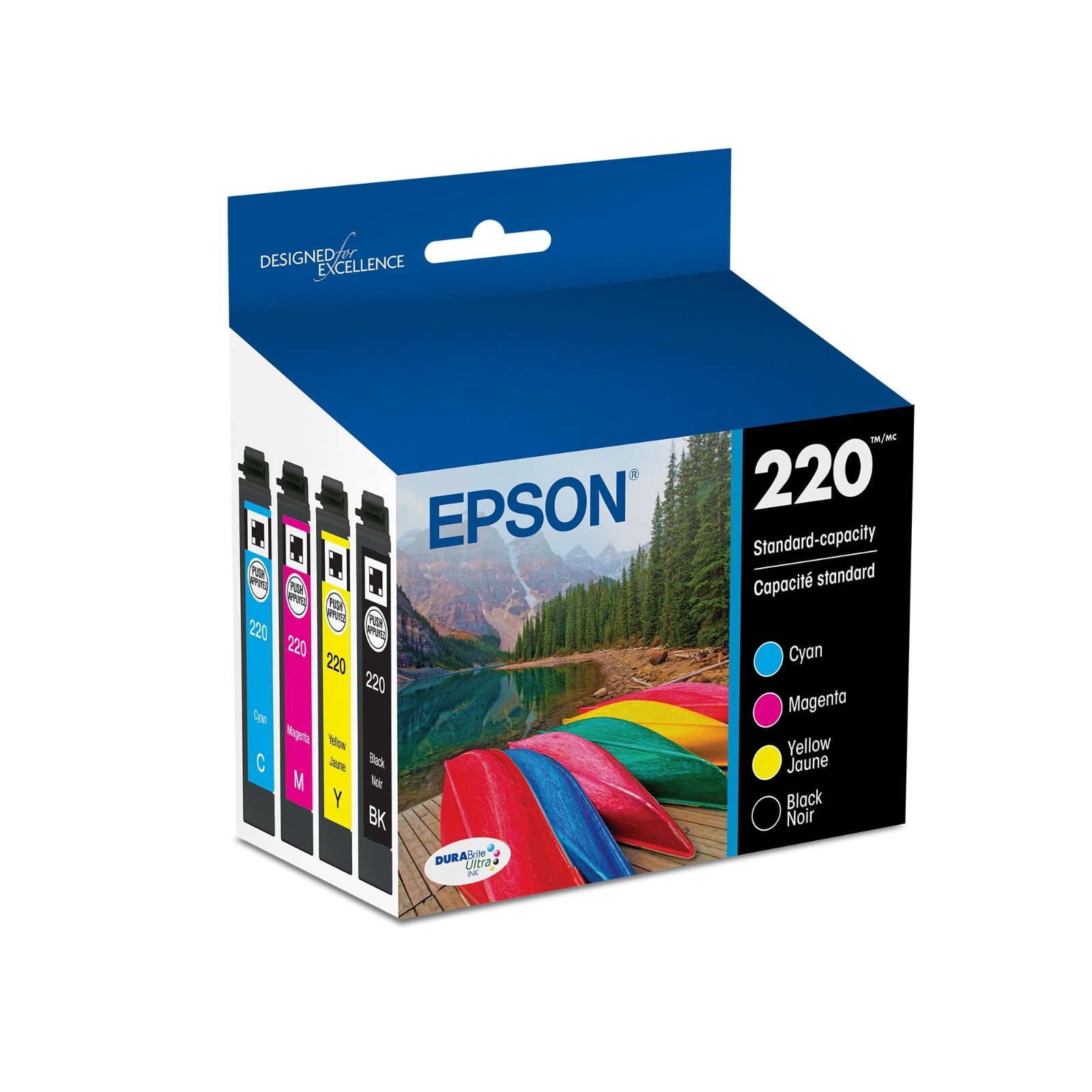 EPSON 220 DURABrite Ultra Ink Standard Capacity Cartridge Combo Pack T220120-BCS