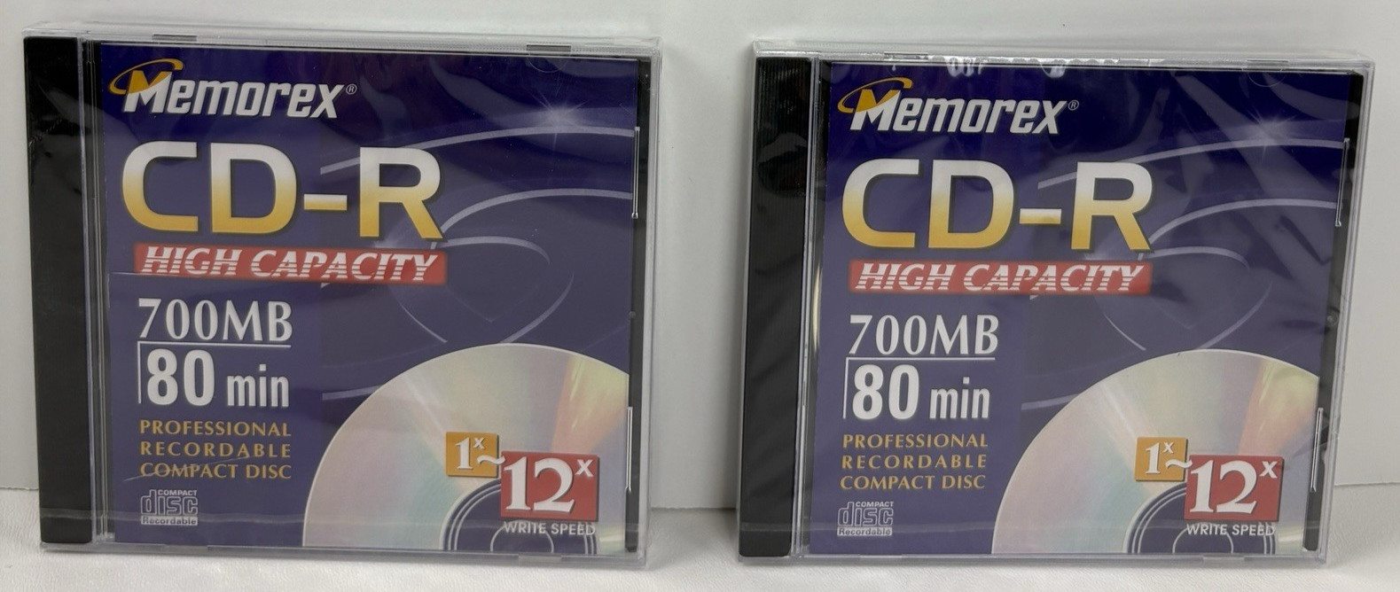 2 Memorex CD-R High Capacity 700MB 80 Min Professional Recordable Discs NIP NEW