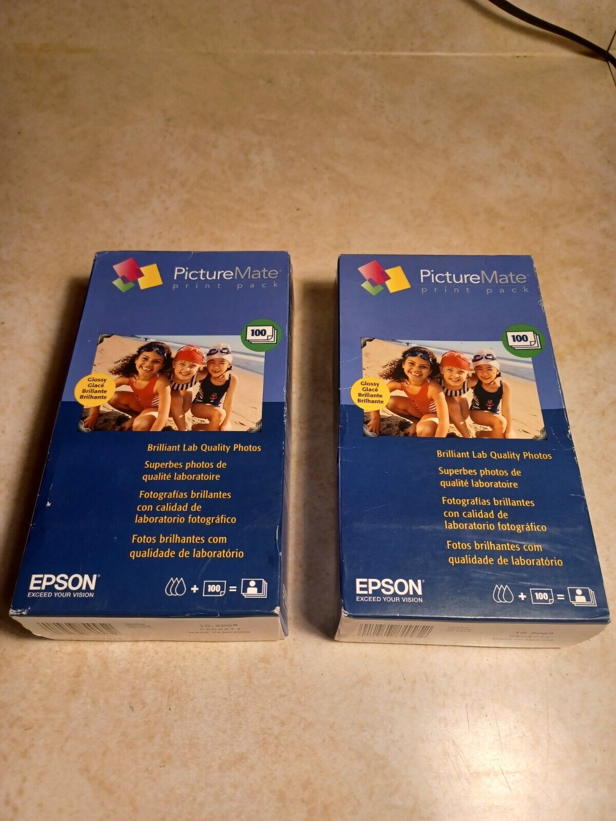 Lot of 2 NEW Epson Picture Mate Print Pack T5570 100 Pack Expired 09/2008