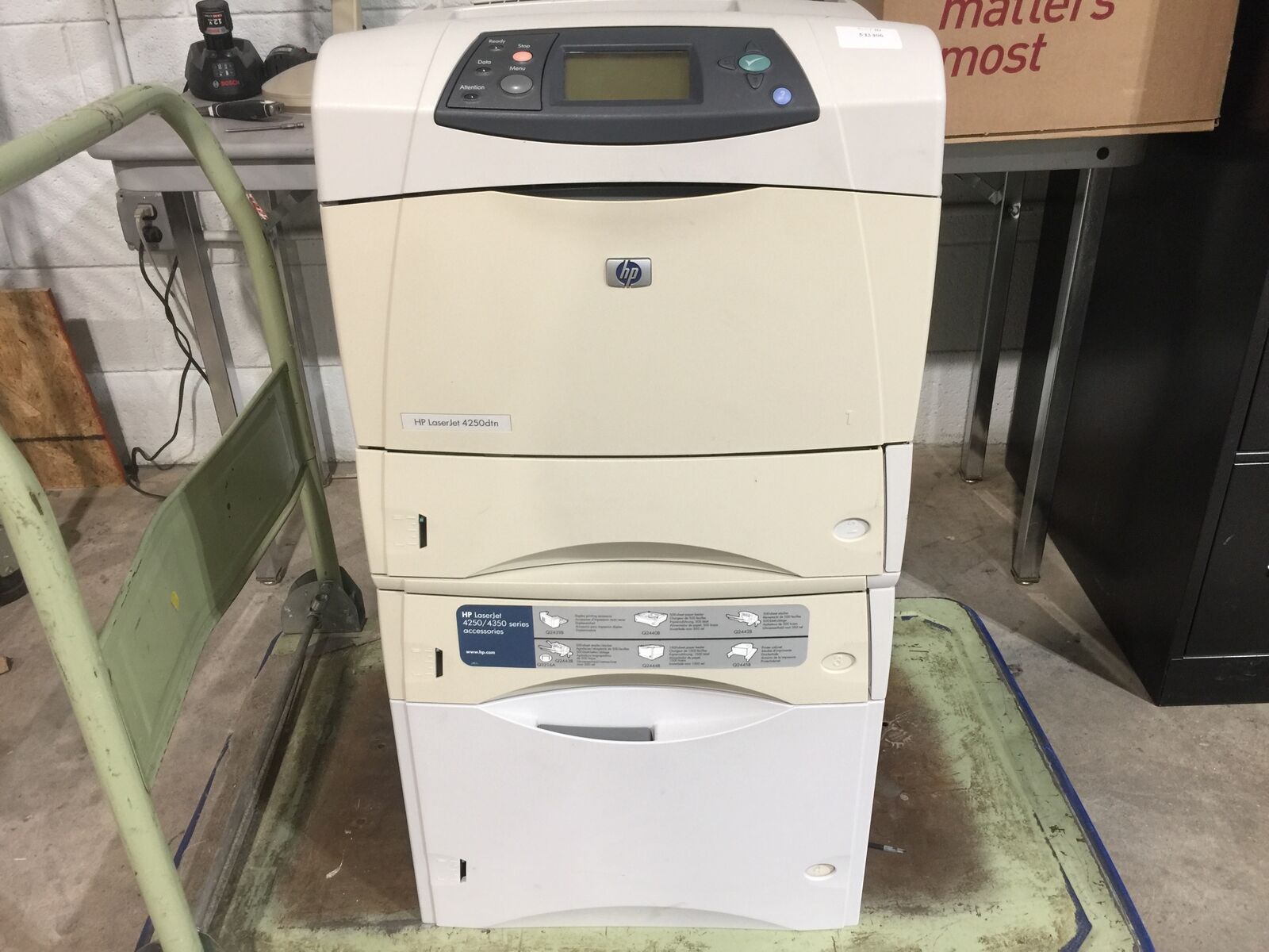 HP LaserJet 4250dtn Monochrome Laser Printer w/ ALL TRAYS & Toner - TESTED/RESET