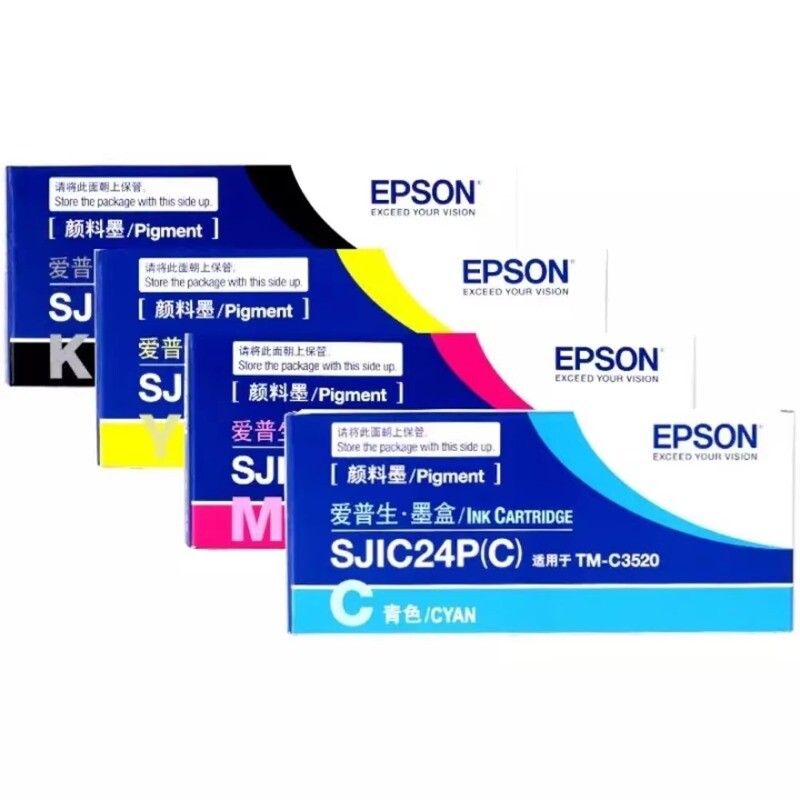 4PC/SET Original Ink Cartridge SJIC24P for TM-C3520 Color Label Printer