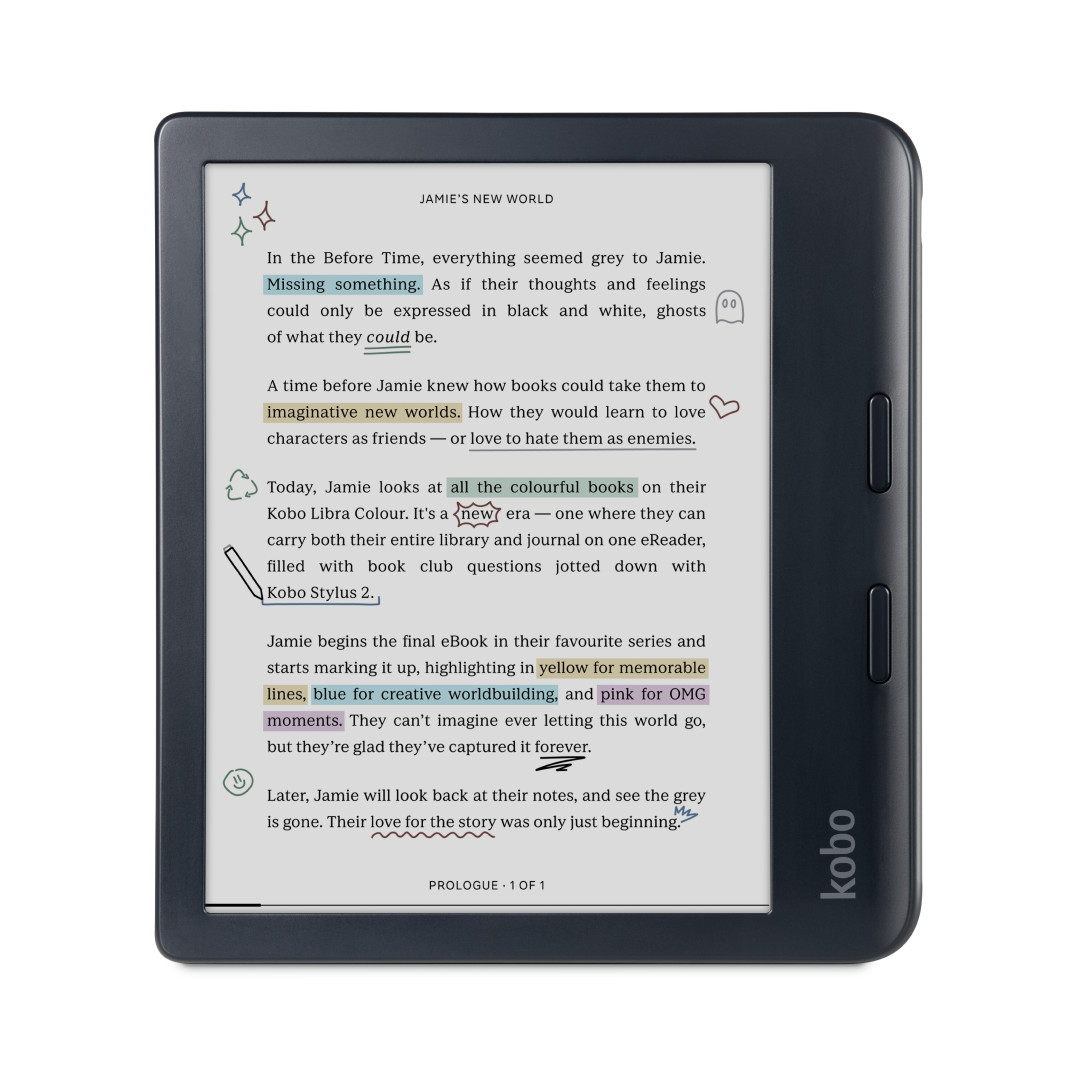 Kobo Libra Colour eReader 7" Glare-Free Colour E Ink - Black (Open Box)