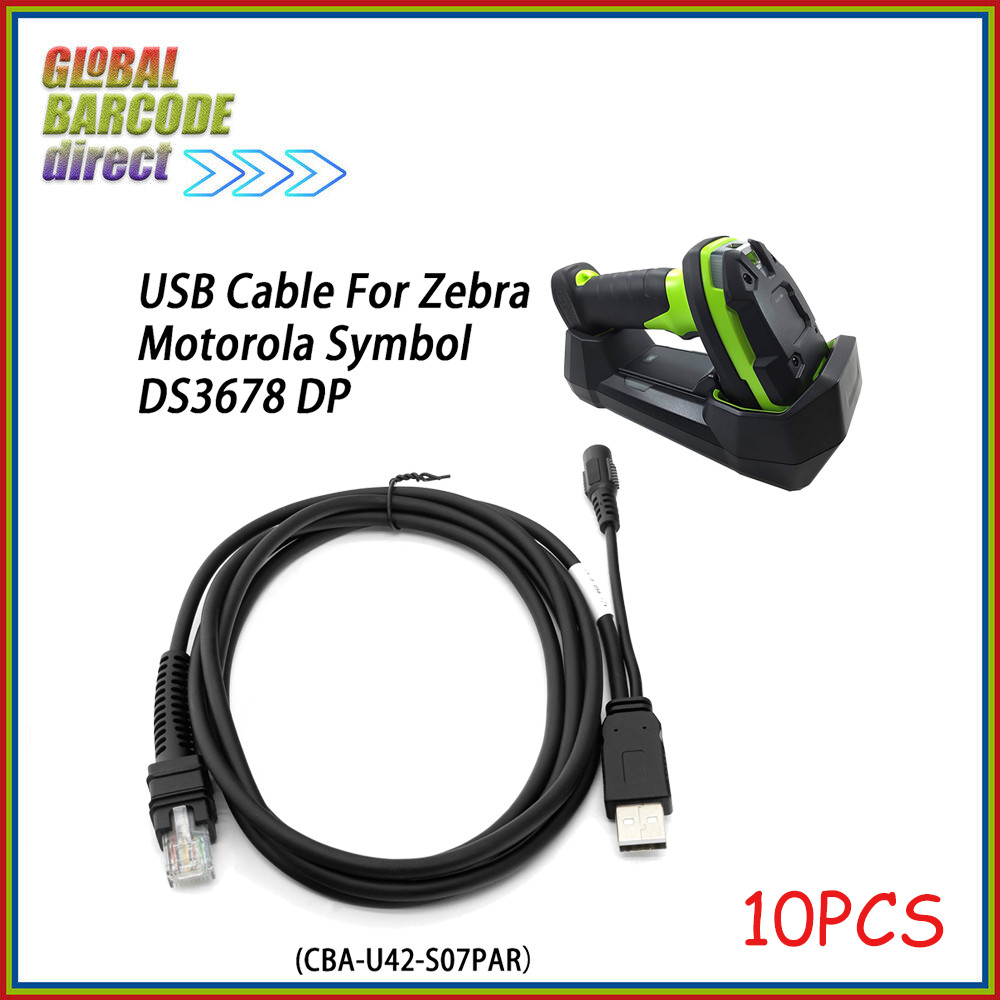 10Pcs For Zebra DS3678 Charging Cradle STB3678 Power Cable CBA-U42-S07PAR