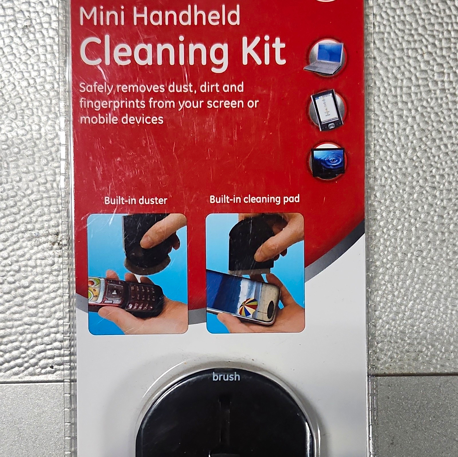GE Mini Handheld Screen Cleaning Kit w/ Brush & Microfiber Cleaning Pad