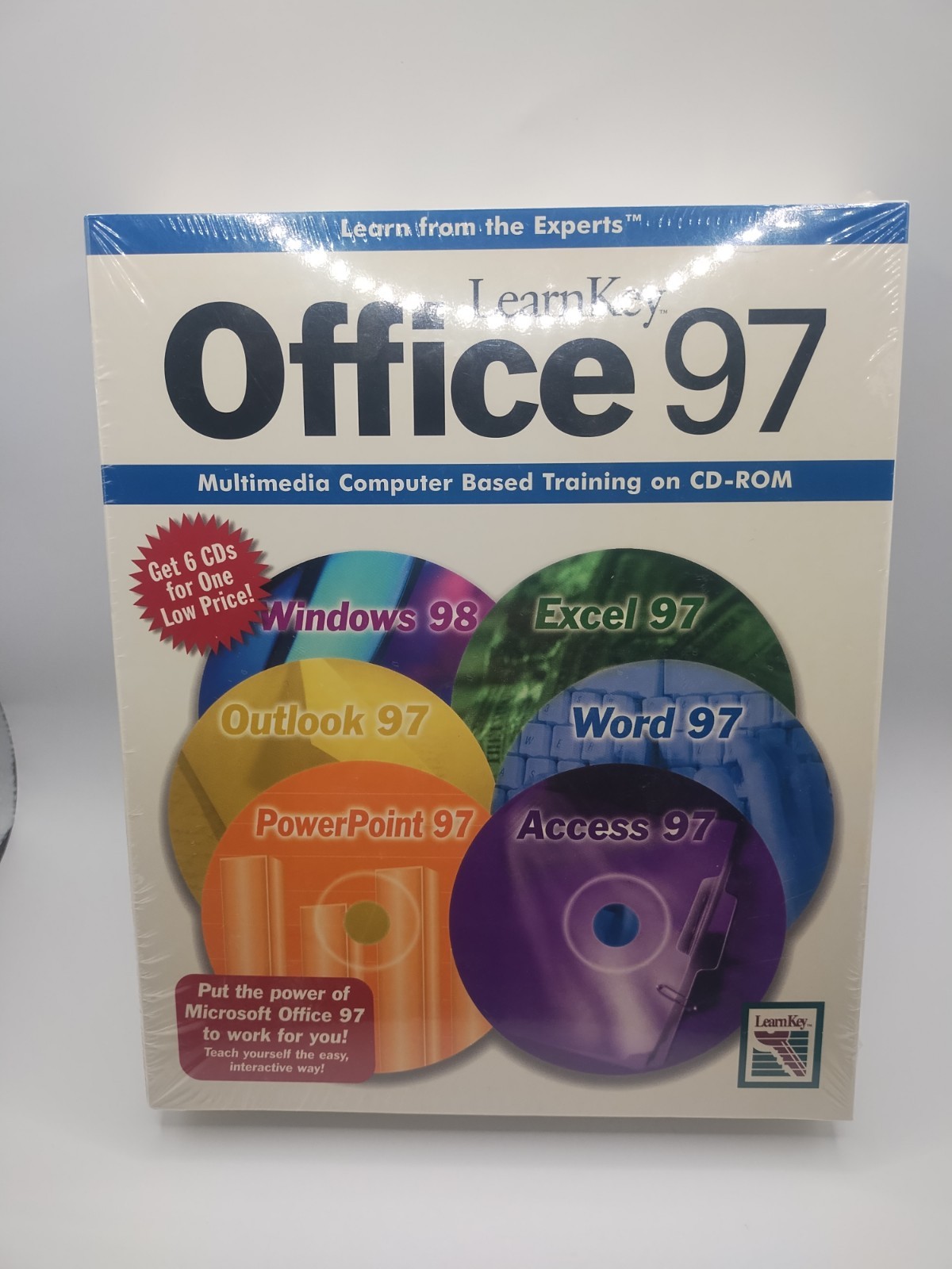 Learn Key Microsoft Office 97 PC Training Software CD ROM Set Windows 98 Sealed