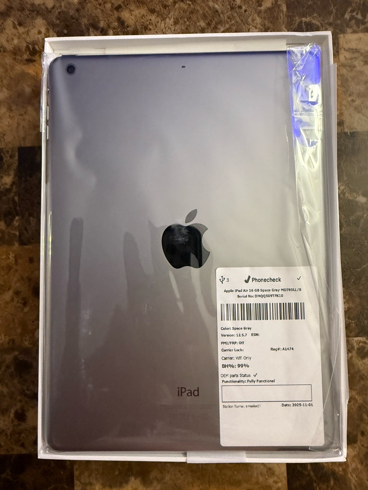 Apple iPad Air 16GB Space Gray Wi‑Fi Internet Tablet MD785LL/B A1474