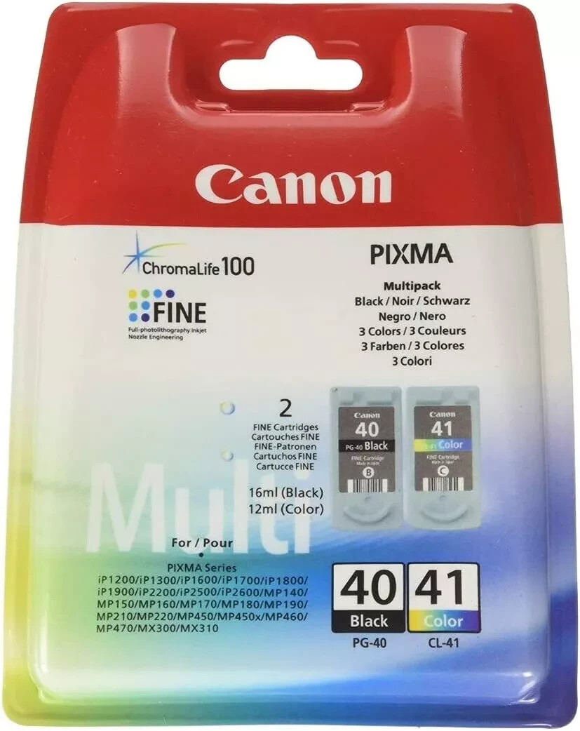 Genuine Canon PIXMA PG-40 Black & CL-41 Color Ink Cartridge Set (40 41)